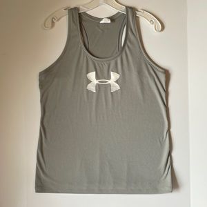 Under Armour Women's Large Tank Top Gray- White